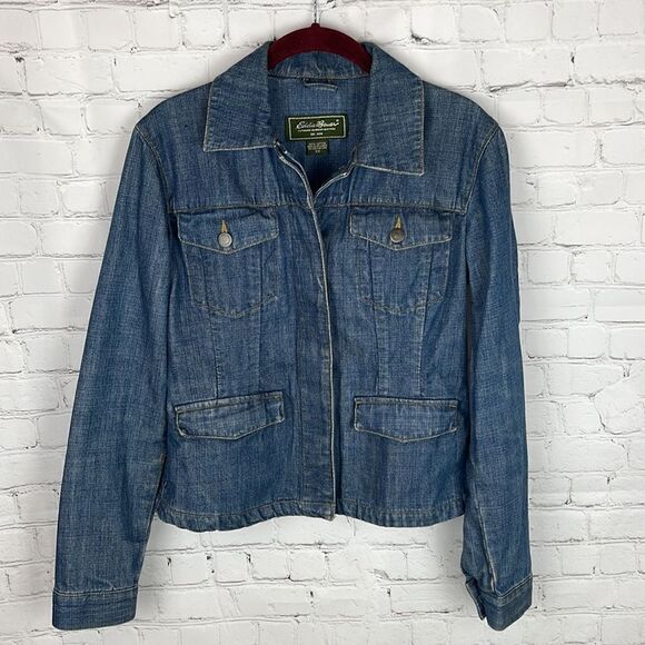 Eddie Bauer Jean Jacket Button Up Size XS - Picture 1 of 8